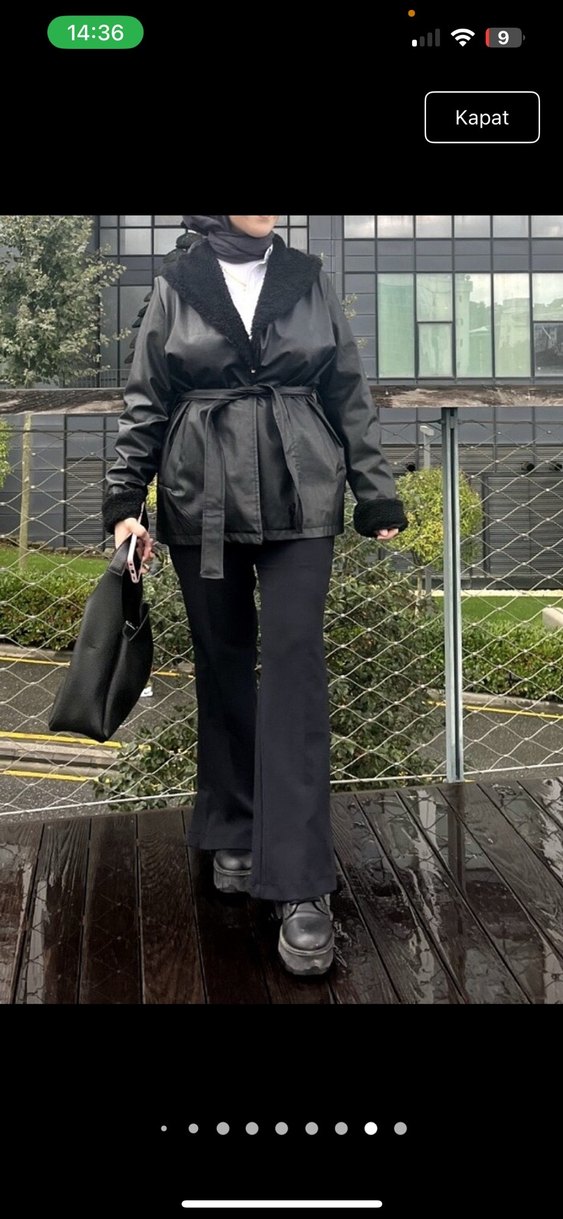 Deri ceket kadın - Görsel 2