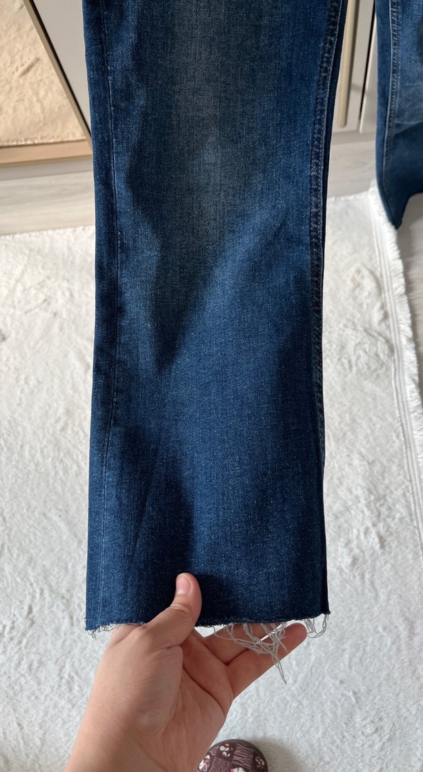 Kadın Mavi Denim Normal Kesim Kot Pantolon - Görsel 5