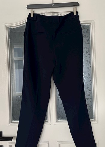 Lacivert Pilili Kadın Kumaş Pantolon - Görsel 7