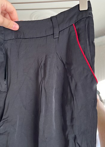 Siyah Kadın Midi Kumaş Pantolon - Görsel 3