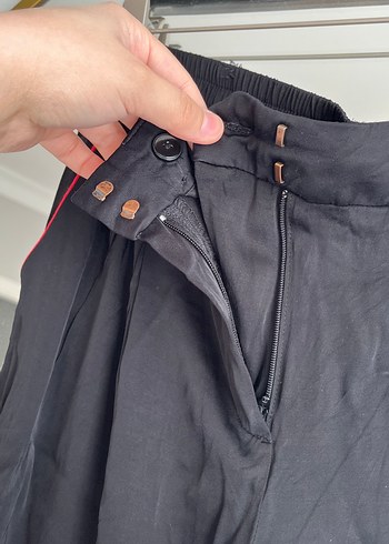 Siyah Kadın Midi Kumaş Pantolon - Görsel 7