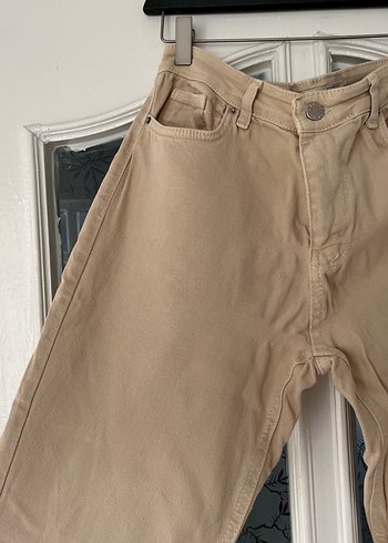 Bej Kadın Denim Pantolon Regular Fit topshop - Görsel 3