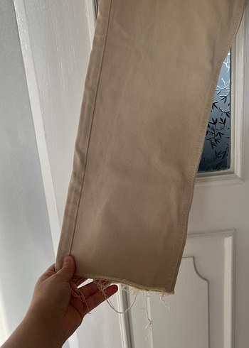 Bej Kadın Denim Pantolon Regular Fit topshop - Görsel 2