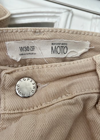 Bej Kadın Denim Pantolon Regular Fit topshop - Görsel 5