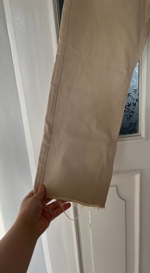 Bej Kadın Denim Pantolon Regular Fit topshop - Görsel 2