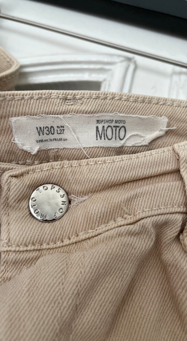 Bej Kadın Denim Pantolon Regular Fit topshop - Görsel 5