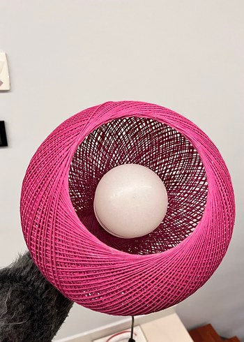 Pembe İp Detaylı Ahşap Tripod Masa Lambası - Görsel 9