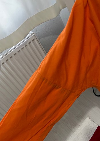 Turuncu Düğmeli Keten Gömlek - Görsel 4