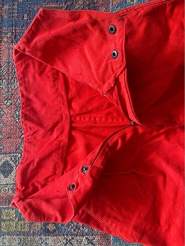 s Beden kırmızı Renk Yumuşak Jean Klasik Pantolon