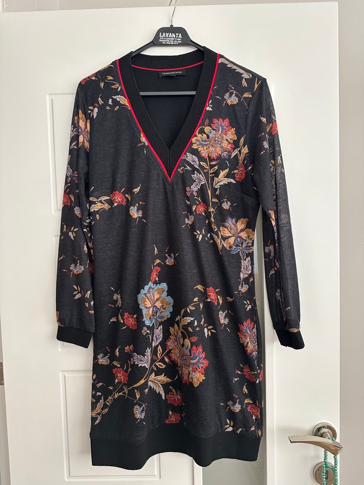 Bohem V Yaka Desenli Hamile Tunik - Görsel 2