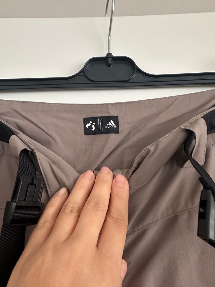 Bej Kemerli Kısa Bol Kesim Kadın Kumaş Pantolon - Görsel 5