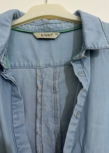 38 Beden mavi Renk Düğmeli Mavi Denim Kadın Tunik