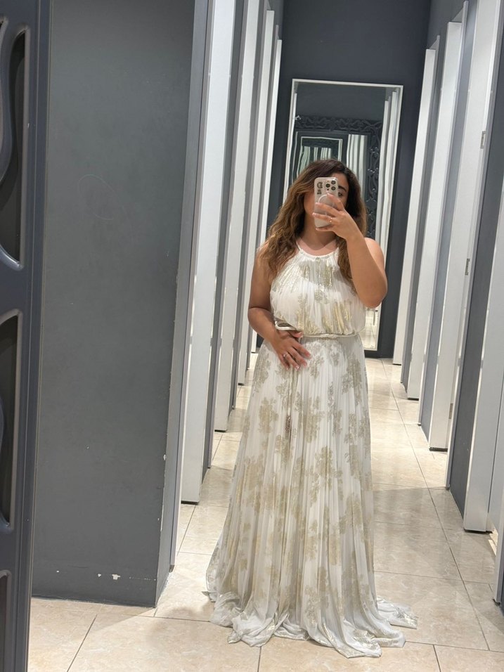 Bohem Beyaz Gelinlik nikah elbisesi - Görsel 3