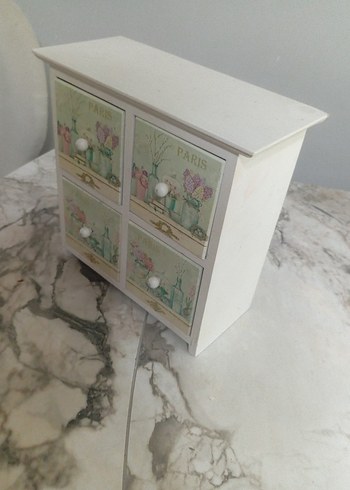 English Home Pastel Beyaz Makyaj Düzenleyici Kutusu