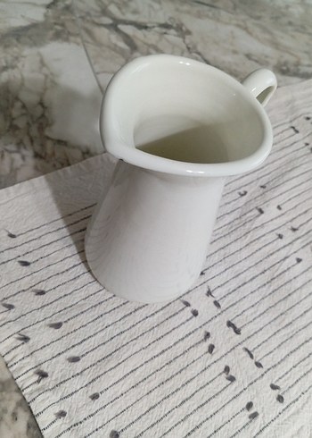 Ikea Beyaz Kulplu Seramik Vazo