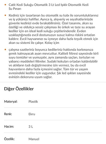 Beden Kedi su çeşmesi