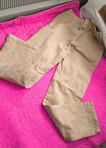 8 Yaş Beden camel Renk Bej Çocuk Regular Fit Kumaş Pantolon