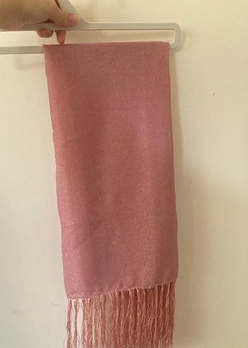 Pembe Parlak Kadın Saten Şal