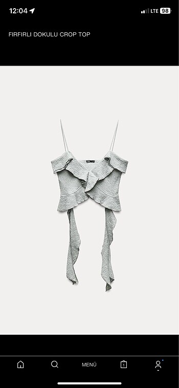 zara Fırfırlı crop top