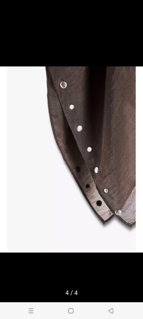 Kahverengi Keten Kadın Panço - Görsel 4