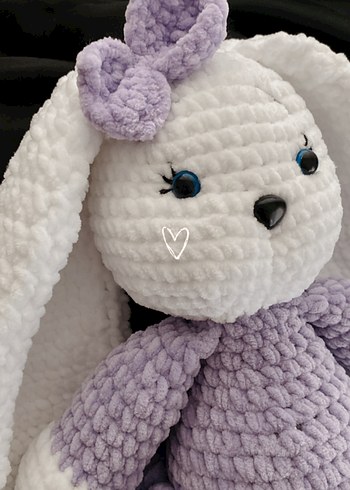 Diğer Mor Fiyonklu Peluş Tavşan Oyuncak