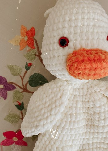 Beden Beyaz ve Renkli Peluş Oyuncak Ördek