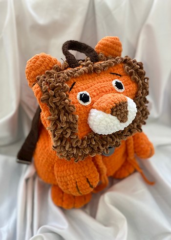 Renkli Kahverengi Aslan Peluş sırt çantası