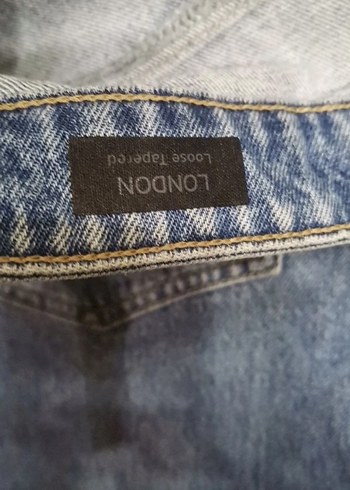 Kadın  Mavi Bol Kesim Denim Pantolon - Görsel 2