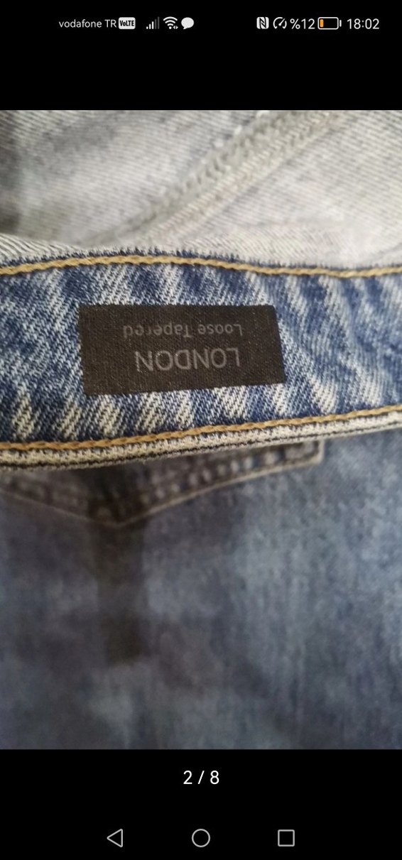 Kadın  Mavi Bol Kesim Denim Pantolon - Görsel 2
