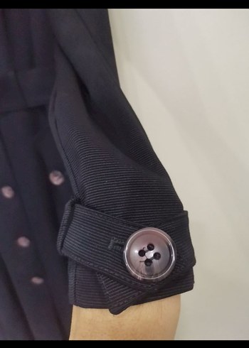 Düğmeli Siyah Uzun Kadın Kaban - Görsel 7