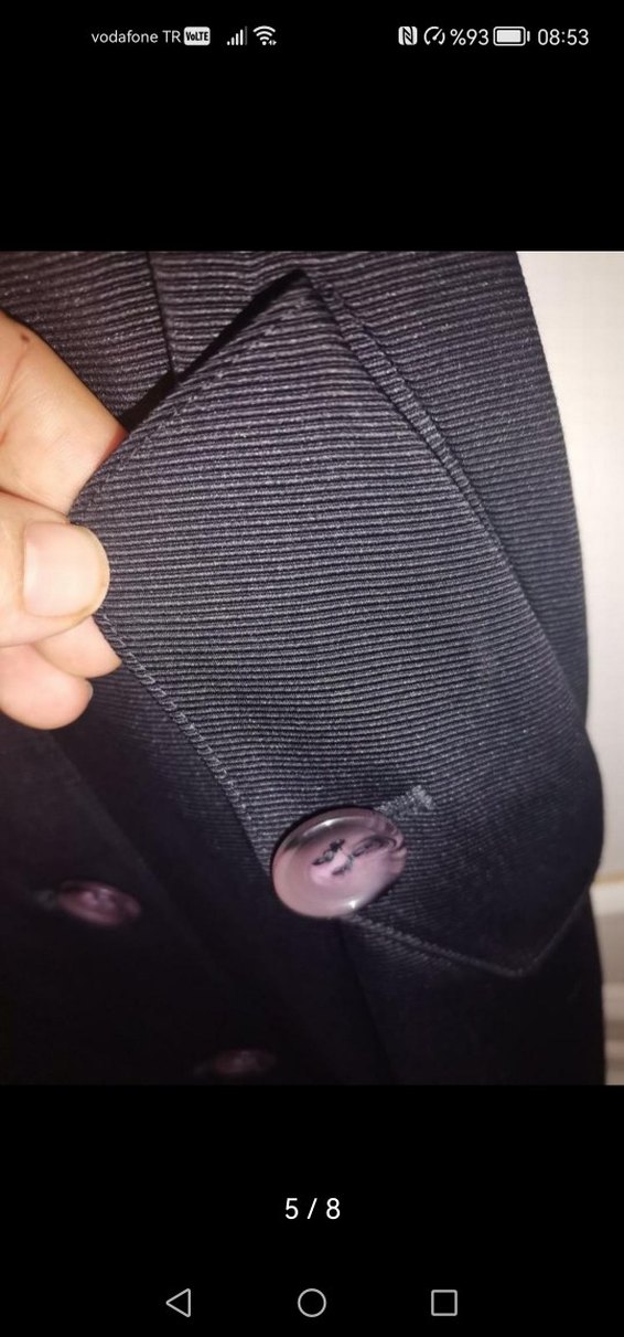 Düğmeli Siyah Uzun Kadın Kaban - Görsel 5