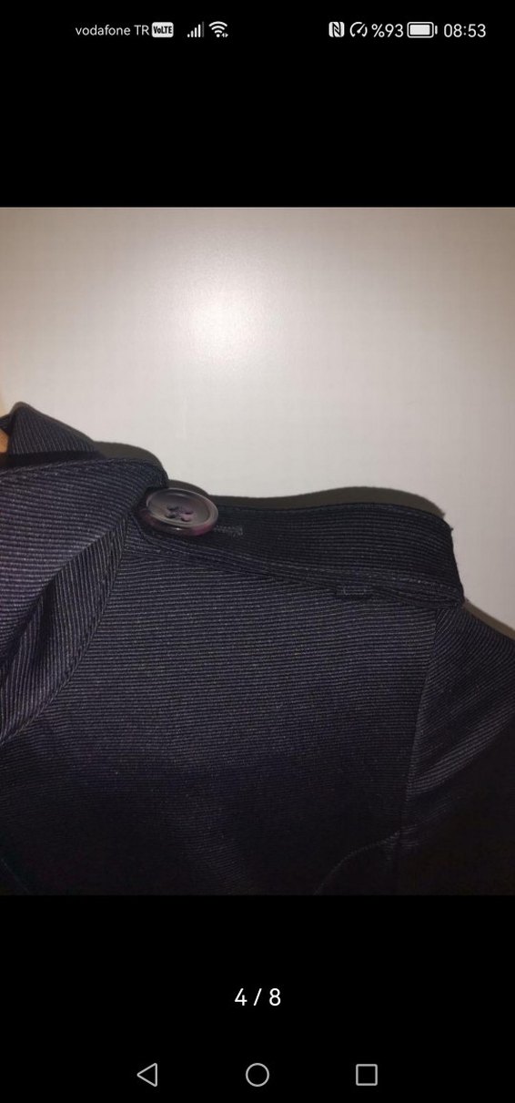 Düğmeli Siyah Uzun Kadın Kaban - Görsel 4