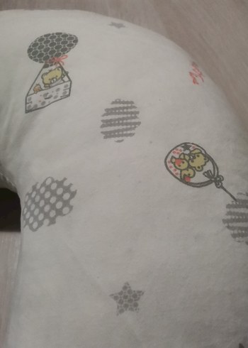 Baskılı Beyaz ve Gri Emzirme Yastığı - Görsel 3