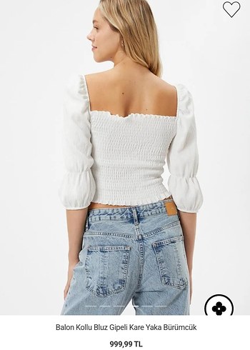 Beyaz Pamuklu Mini Bluz, Salaş Kesim - Görsel 2