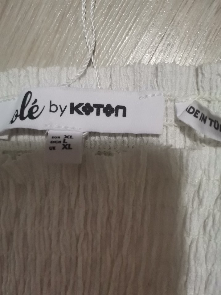 Beyaz Pamuklu Mini Bluz, Salaş Kesim - Görsel 5