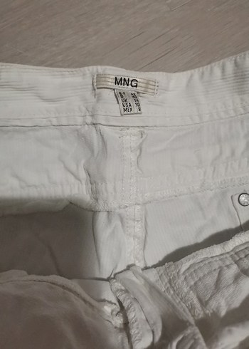 Beyaz Kadın Midi Denim Pantolon - Görsel 3