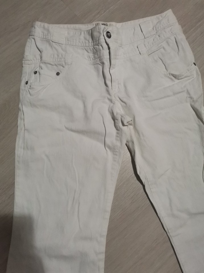 Beyaz Kadın Midi Denim Pantolon - Görsel 2