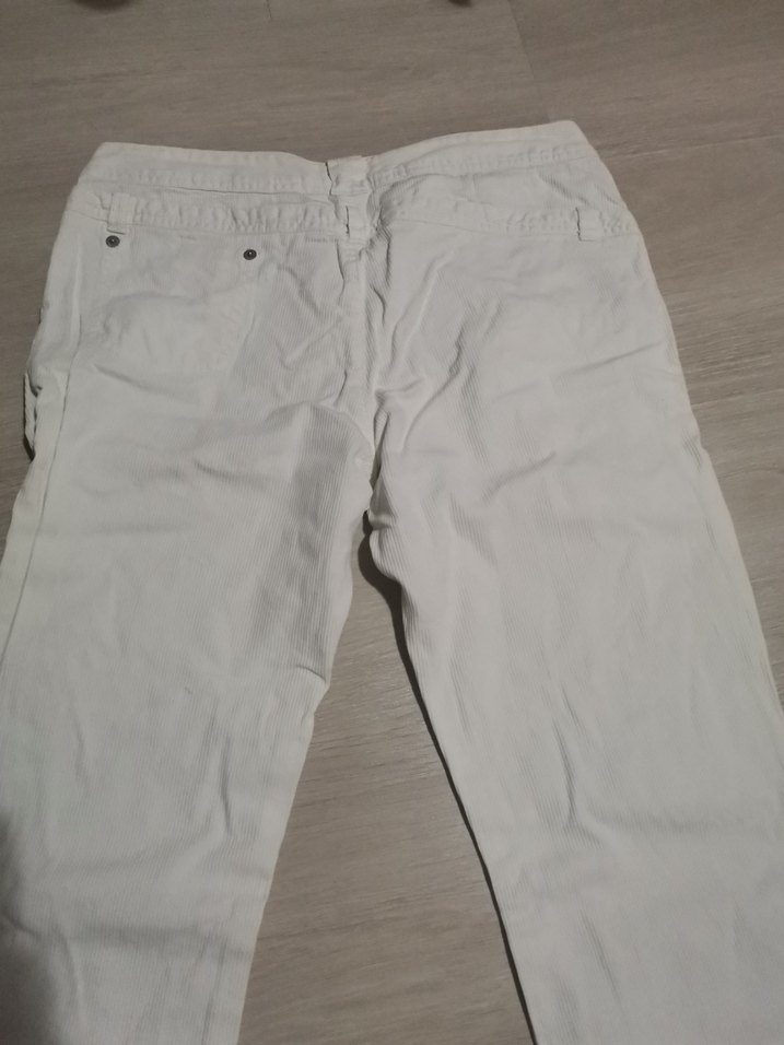 Beyaz Kadın Midi Denim Pantolon - Görsel 4