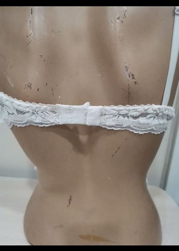 Beyaz Vintage Dantelli Mini Sütyen - Görsel 5