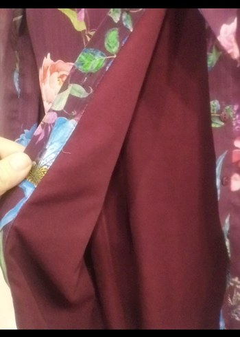 Uzun Kollu Mor Çiçekli Bohem Tunik - Görsel 5