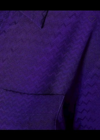 Mor V Yaka Uzun Kollu Kadın Gömlek - Görsel 6