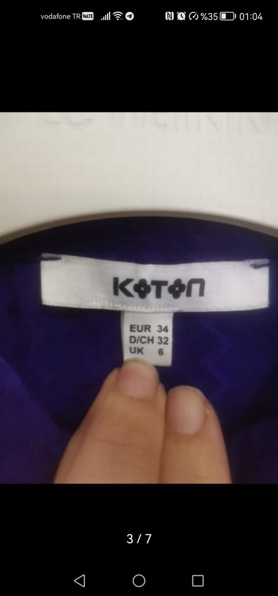 Mor V Yaka Uzun Kollu Kadın Gömlek - Görsel 3