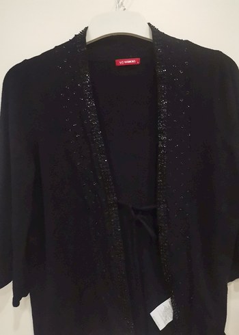 Boncuk İşlemeli Siyah Kadın Hırka - Görsel 6