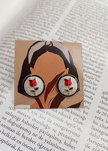 Kırmızı Lale Küpe