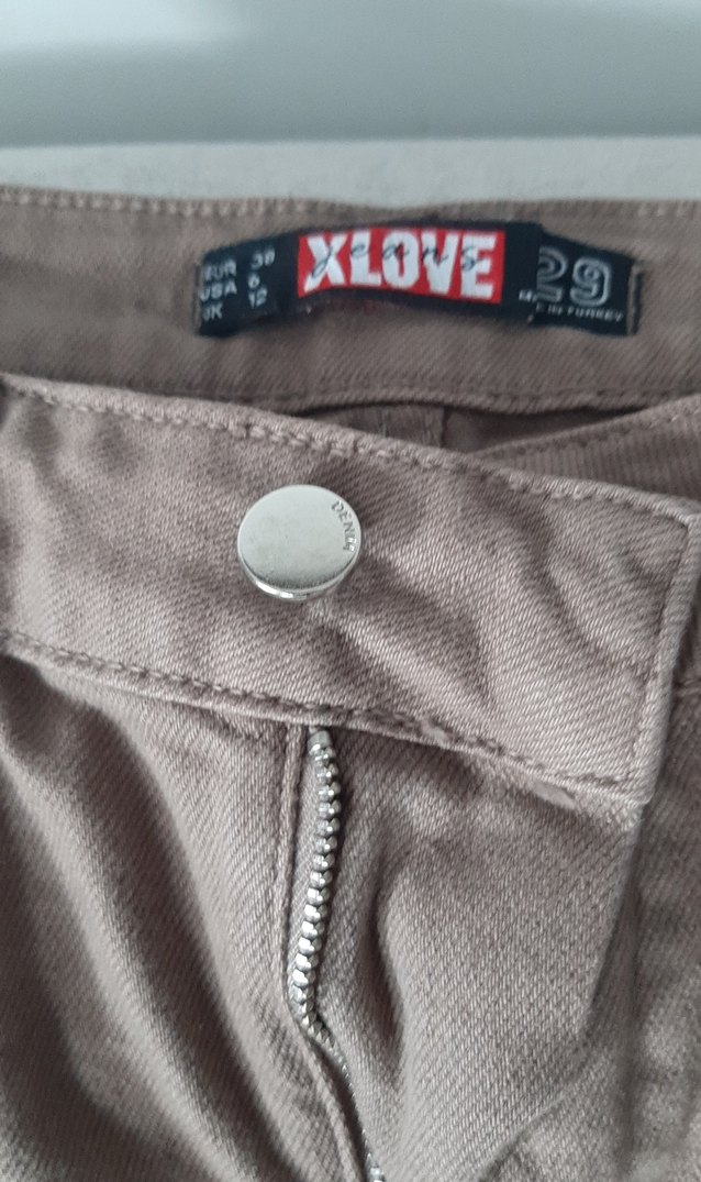 Bej Midi Kadın kot Pantolon - Görsel 3