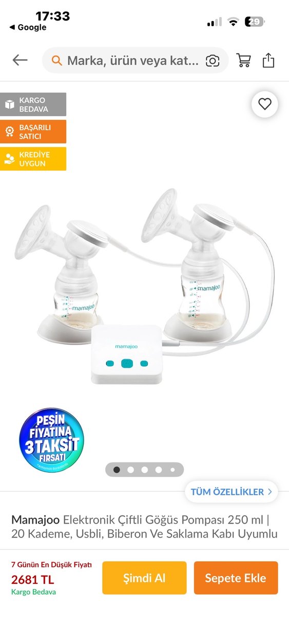 Mamajoo Elektronik Çiftli Göğüs Pompası 250 ml - Görsel 2