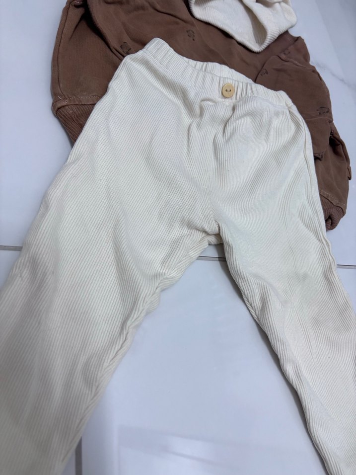 Kahverengi Uzun Kollu Bebek Kız Takımı - Görsel 3