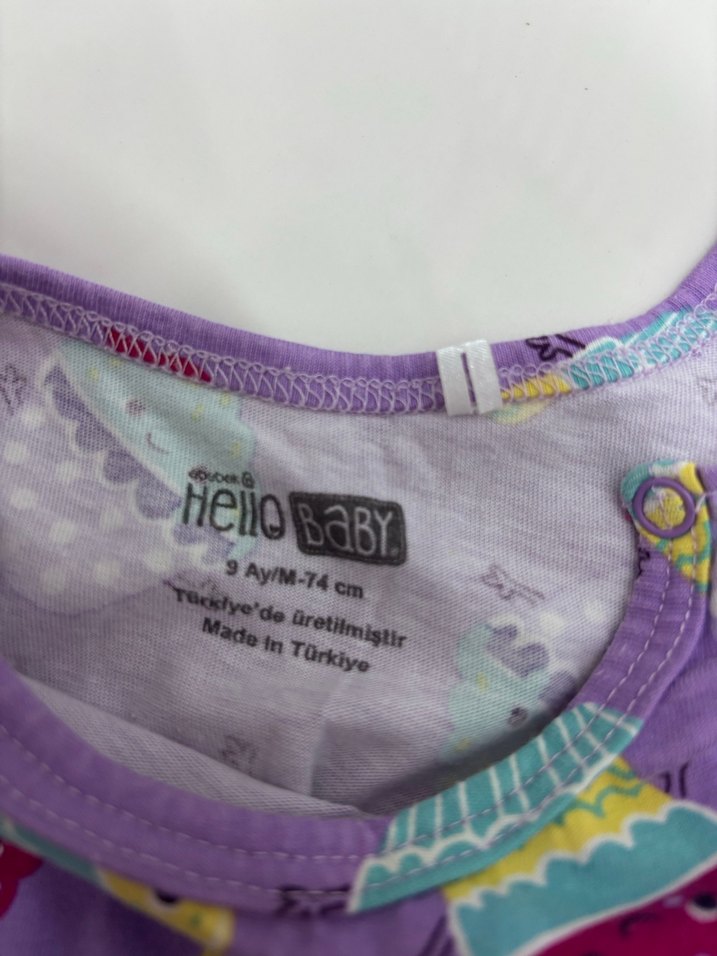 Renkli Baskılı Örgü Bebek Kız Tulum - Görsel 2