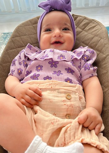 Kız Çocuk Mor Renk Fırfırlı Bluz - Görsel 3