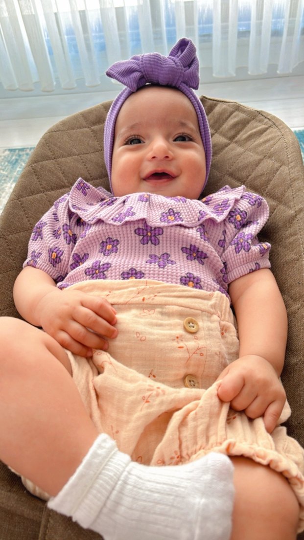 Kız Çocuk Mor Renk Fırfırlı Bluz - Görsel 3